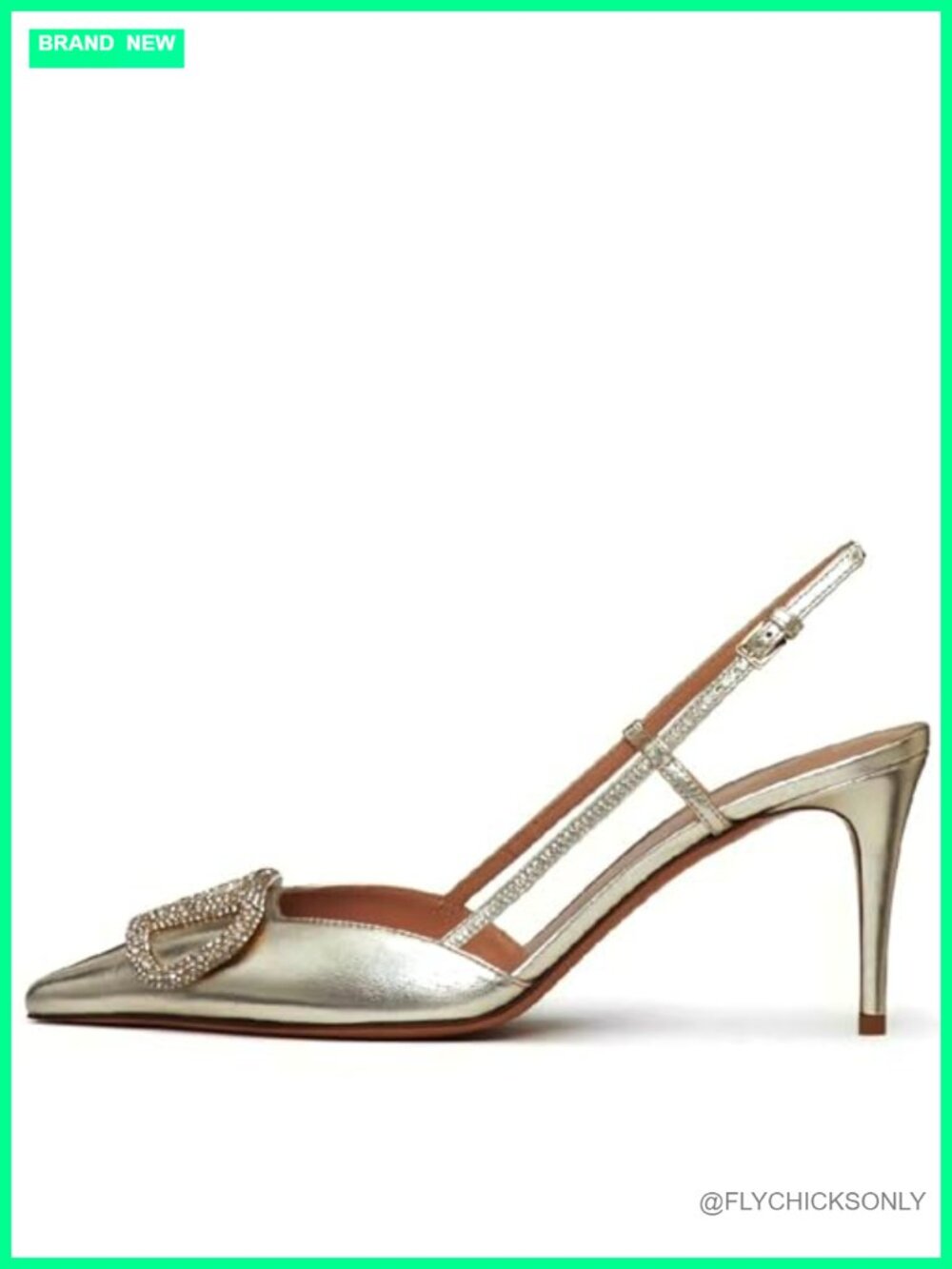 BlingQueen Women Heeled Slingback Sandals Closed Pointed Toe Stiletto High